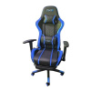 Herné masážne kreslo modré s podnožkou