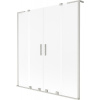 Mexen Velar L Duo, 2-krídlová posuvná vaňová zástena 150 x 150 cm, 8mm sklo námraza, brúsená oceľ, 896-150-003-32-97