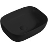 KIELLE Idolio obdĺžnikové umývadlo na dosku bez otvoru, bez prepadu, 460 x 330 mm, matná čierna, 30624424
