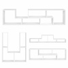 Moderná modulárna geometrická knižnica, so 4 policami, ModernHome
