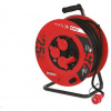 Prodlužovací kabel EMOS P084251 PROFI na bubnu 25m / 4 zásuvky / černý / guma / 230 V / 1,5 mm2