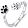 Nastaviteľný strieborný prsteň pes mačka pes labka srdce 925 + ZADARMO! (Nastaviteľný strieborný prsteň pes mačka pes labka srdce 925 + ZADARMO!)