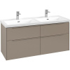 VILLEROY & BOCH Subway 3.0 závesná skrinka pod dvojumývadlo, 4 zásuvky, 1272 x 478 x 429 mm, Taupe, C56802VM