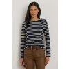 Bavlnené tričko s dlhým rukávom Lauren Ralph Lauren 200980155 tmavomodrá XS