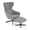 Halmar Kreslo Raxa s podnožkou, sivá