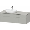 DURAVIT L-Cube závesná skrinka pod umývadlo na dosku (umývadlo vľavo), 4 zásuvky, 1420 x 550 x 482 mm, betón šedá matná, LC4877007070000