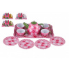 Teddies Čajová sada riadu plech 14ks 4 farby v blistri 25x17x11cm
