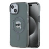 Karl Lagerfeld IML Karl Head Metal Frame MagSafe Zadní Kryt pro iPhone 15 Black KLHMP15SHLSKIK