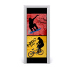 Fototapeta samolepiace dvere bicykel a skateboard 75x205