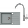Alveus SET A067 Concrete 81 SETA067 - Drez Granitový Rock 130 - 780x480mm, vanička 400x400x180mm, + bateria Tonia