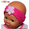 Čelenka Baby Nellys ® s kvetinkou - malinová, 80/92 Baby Nellys