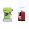 Ascaso Dream PID, Fresh Pistachio + Eureka Mignon Perfetto, CR ferrari red