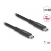 Delock USB 20 Gbps kabel USB Type-C™ samec na samec PD 3.0 100 W E-Marker 1 m černý kov 80024