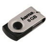 Hama 8GB Rotate USB kľúč USB Typ-A 2.0 Čierna, Strieborná (94142)