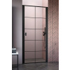 RADAWAY NES BLACK DWJ I FACTORY 90cm pravé dvere do niky, profil čierny, sklo factory, 10026090-54-55R