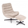 Halmar Kreslo Salazar s podnožkou, béžová