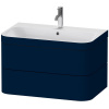 DURAVIT Happy D.2 Plus c-bonded závesná skrinka s nábytkovým umývadlom s otvorom, 2 zásuvky, 775 x 490 x 480 mm, nočná modrá matná lakovaná, HP4637O9898