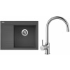 Set Sinks G3072 (dřez Rim 650 P Titanium 72 pravý + baterie Vitalia Chrom - lesklý)