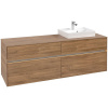 VILLEROY & BOCH Collaro závesná skrinka pod umývadlo na dosku (umývadlo vpravo), 4 zásuvky, s LED osvetlením, 1600 x 500 x 548 mm, Oak Kansas, C079B0RH