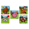 Teddies Mini puzzle drevené 9 dielikov Moje prvé zvieratká pre najmenších 15x15x0,8cm asst 6 druhov MPZ 12m+