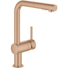 GROHE Minta páková drezová batéria s vyťažiteľnou sprškou s prepínaním, 2jet, výška výtoku 295 mm, kartáčovaný Warm Sunset, 30274DL0