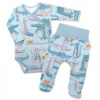 Baby Nellys 2-dielna sada, body dl.rukáv zap. bokom + polodupačky Krokodíl Eda Veľ. 50