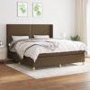 vidaXL Boxspring posteľ s matracom tmavohnedá 160x200 cm látka - Hnedá - 176600-110783