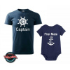 Tričká Captain, first mate (Rodinné tričká s potlačou sú vždy dobrý darček, nápisom, pre, rodinu, mama, otec)