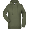 James & Nicholson Mikina JN 795 s kapucí, dámská COT02079555000-olive XS Olivová