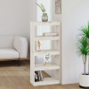 zahrada-XL Knižnica/deliaca stena biela 60x30x135,5 cm masívna borovica 808169