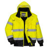 PORTWEST Bunda Bomber Hi-Vis Contrast C465, odnímatelné rukávy, zateplená, reflexní POR-C465YBRXL XL Žlutá/černá
