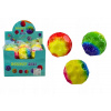 Svietiaca loptička na odrážanie a hnetenie s priehlbinami, farebná, 9,5 cm