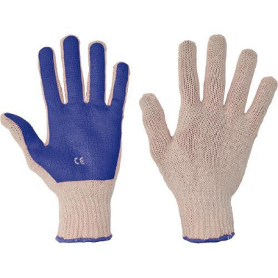 CERVA SCOTER 9 modré rukavice| bavlnené, máčané, PVC