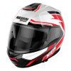 Prilba na motorku Nolan N100-6 Surveyor Metal Bielo Červená 2XL