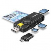 Čítačka eObčianok Axagon USB-A + USB-C PocketReader 4-slot + SD/microSD/SIM (CRE-SMP2A ) čierna