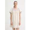 Šaty s prímesou ľanu Levi's AMBRE BABYDOLL DRESS béžová farba, mini, áčkový strih, 001HT XS