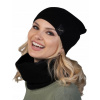 Nastavte čiapku, komín (golf) čiapka 1229f čierna (Klasická sada dámskych klobúkov a komínov K29)