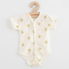 Dojčenské celorozopínacie body s krátkym rukávom z organickej bavlny New Baby Olivy Béžová 56 (0-3m)