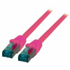 S/FTP (PiMF) Patchkábel LSOH 5m cat.6a, magenta, Cu