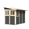 drevený domček KARIBU WANDLITZ 3 (73073) terragrau LG3090