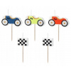 PartyDeco narodeninové sviečky Racing Cars 2-3 cm mix