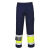 PORTWEST HI-VIS MODAFLAME MV26 / Nehorľavé reflexné nohavice, antistatické, predĺžené - HV žltá/námorí modrá XXL