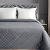 Prehozynapostel Elegantná velvetová prikrývka na posteľ s geometrickým prešívaním - sivá EURCHON-RIA6-STAL_200X220 200 x 220 cm