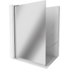 Mexen Kioto L, sprchová zástena Walk-In 100 x 200 cm, 8mm sklo vzor zrkadlo, čierny profil, 800-100-103-70-50