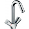 Hansgrohe Logis, Umývadlová batéria s dvoma kohútikmi 150 s odtokovou súpravou s tiahlom, chrómová, HAN-71222000
