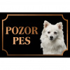 Nemecký špic stredný - Kovová tabuľka POZOR PES