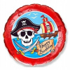 Godan Fóliový balón 18 Pirati Happy Birthday červená