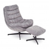 Halmar Kreslo Salazar s podnožkou, sivá