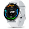 Garmin Venu 3, strieborná/biela, silikónový remienok