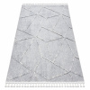 Eoshop Koberec SEVILLA Z791C mozaika šedá / bílá - střapce, Berber, Maroko, Shaggy (Velikost: 240x330 cm)